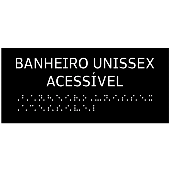 Banheiro Unissex Acess Vel Braile Preto Lagge Acessibilidade