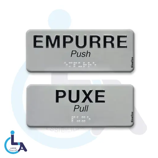 Placa Tátil Braille para corrimão em PE