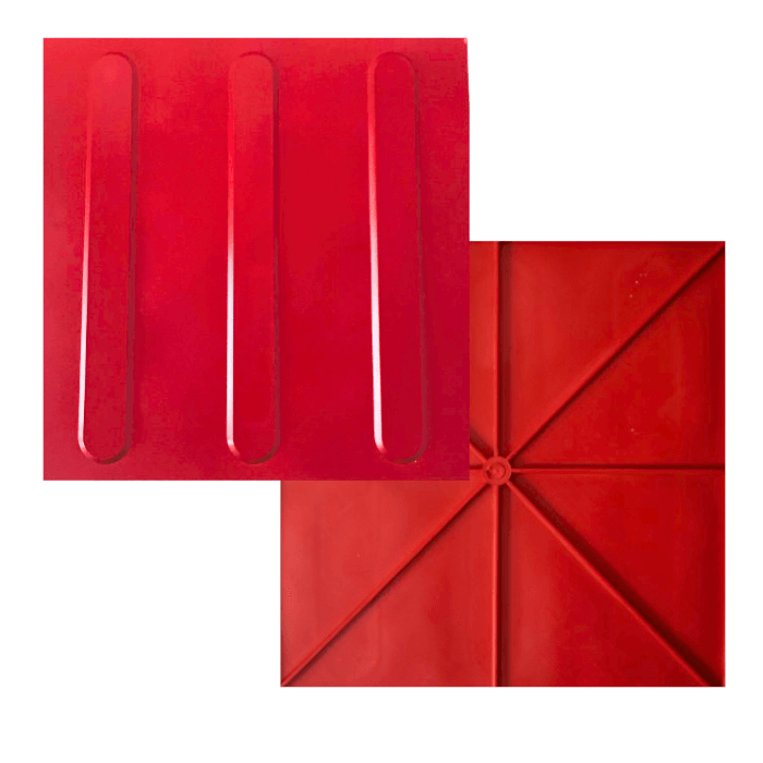 Piso Tátil Argamassado Direcional Vermelho