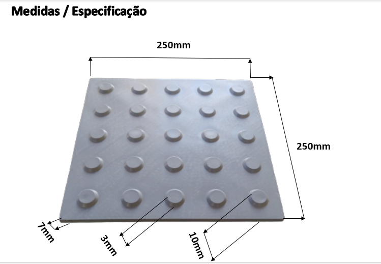PISO TÁTIL PVC ARGAMASSADO