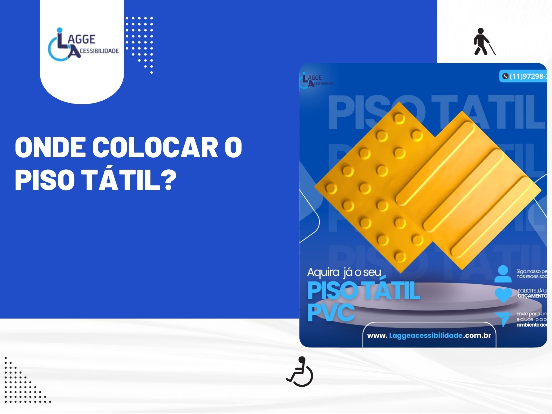 Modelos de piso tátil alerta e direcional em PVC amarelo, ideais para sinalização de acessibilidade em ambientes internos e externos.