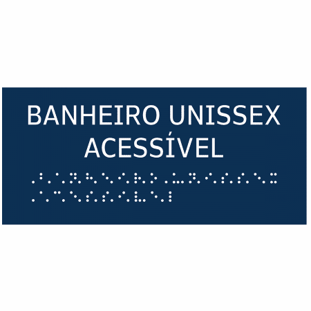 BANHEIRO UNISSEX ACESSÍVEL BRAILE AZU