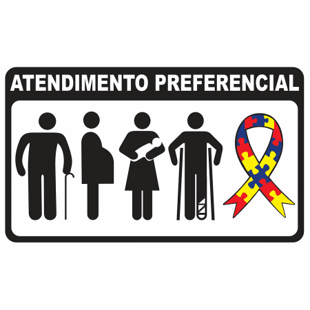 Placa atendimento preferencial 25x15