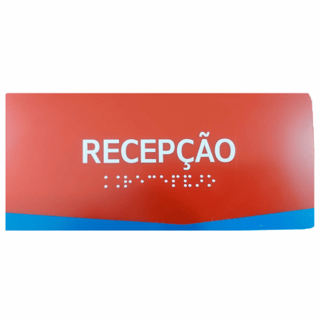 placa braille recepção